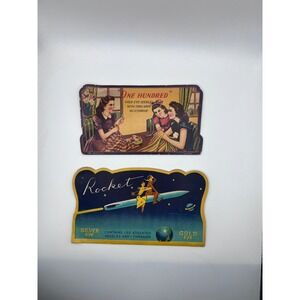 Set‎ Of 2 1950s Atomic Gold Eye Sewing Needle Packages Made In Japan Outer Space
